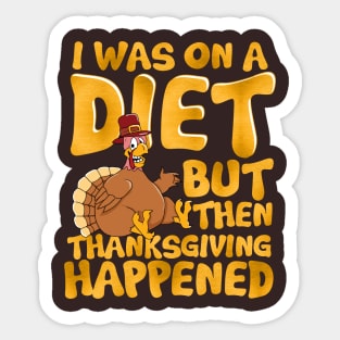 Thanksgiving Funny Diet Food Turkey Sticker